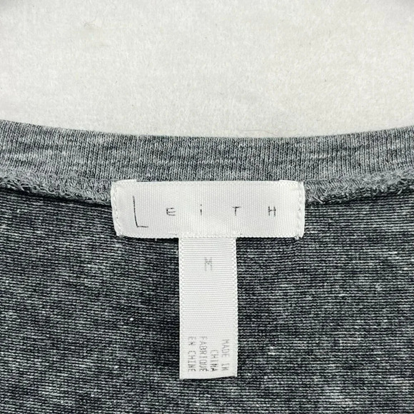 Leith Dress Womens Sz M Gray Bodycon Mini Knit Long Sleeve Round Neck Ruched - Picture 10 of 12